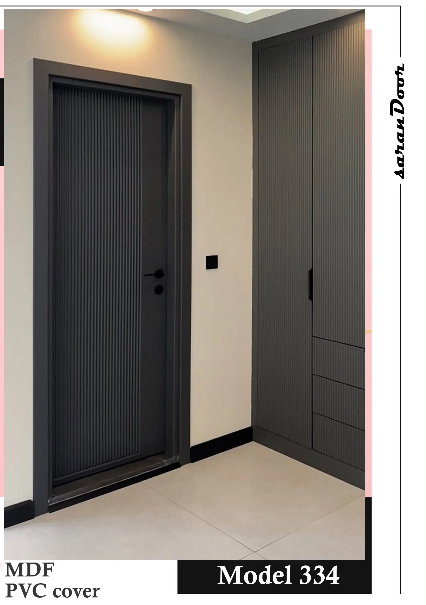 درب MDF با روکش PVC مدل 334 | درب داخلی مدرن