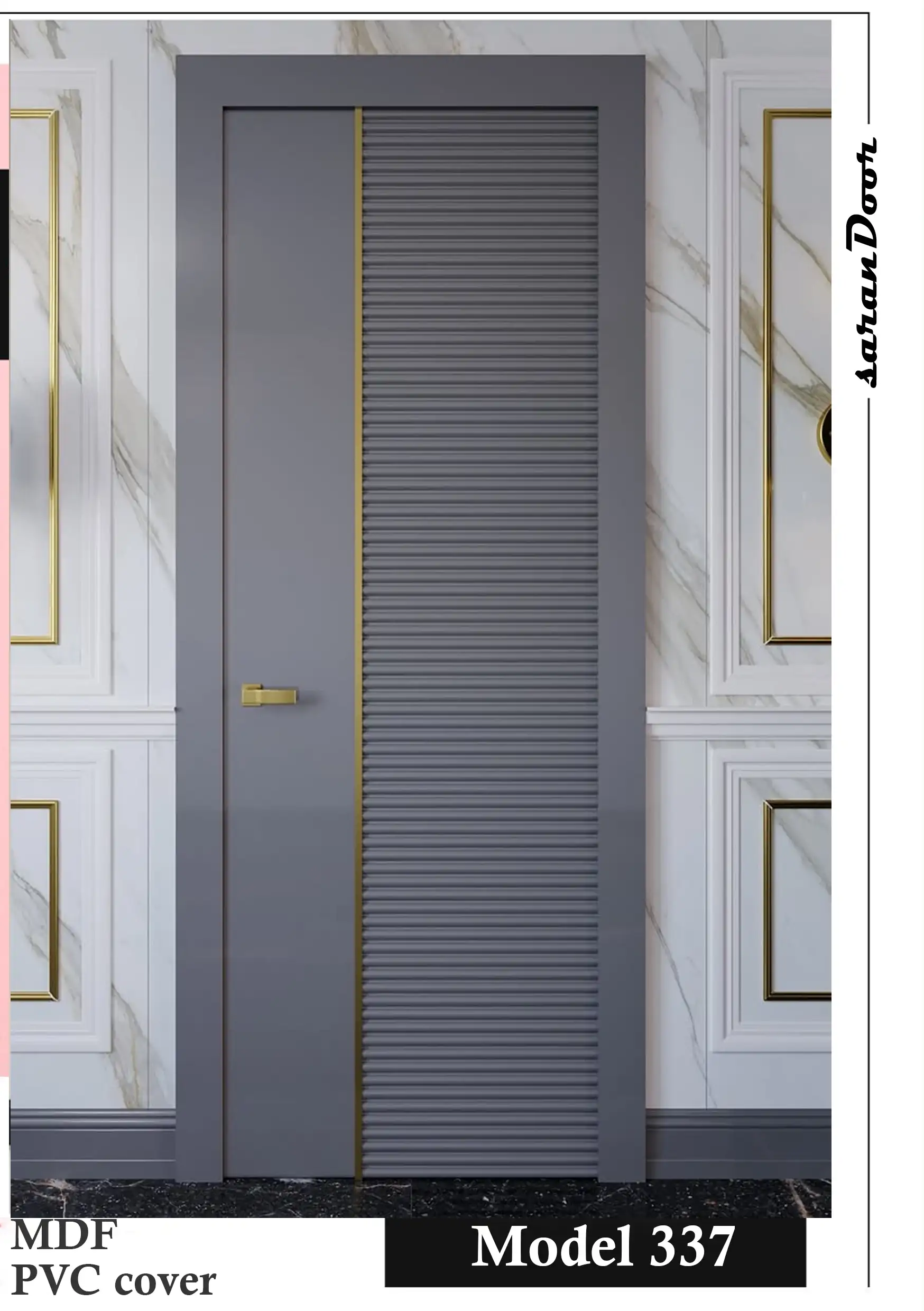 درب MDF مدل 337 با روکش PVC | درب داخلی مدرن و لوکس