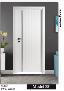درب اتاقی مدل 351 | MDF با روکش PVC سفید