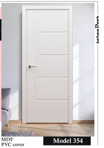 درب اتاقی مدل 354 | MDF با روکش PVC سفید